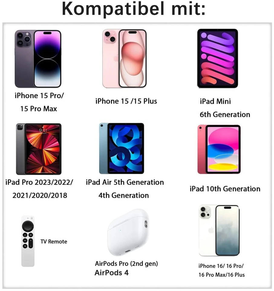 Usb c–usb c kabelis, skirtas iphone 16/15 įkrovimo kabeliui, [2 vnt. po 2 m] type-c pintas kabelis, suderinamas su iphone 16/15 plus, 15/16 pro max, iphone 16e, ipad air 6, airpods 4/airpods pro 2 įkrovimu