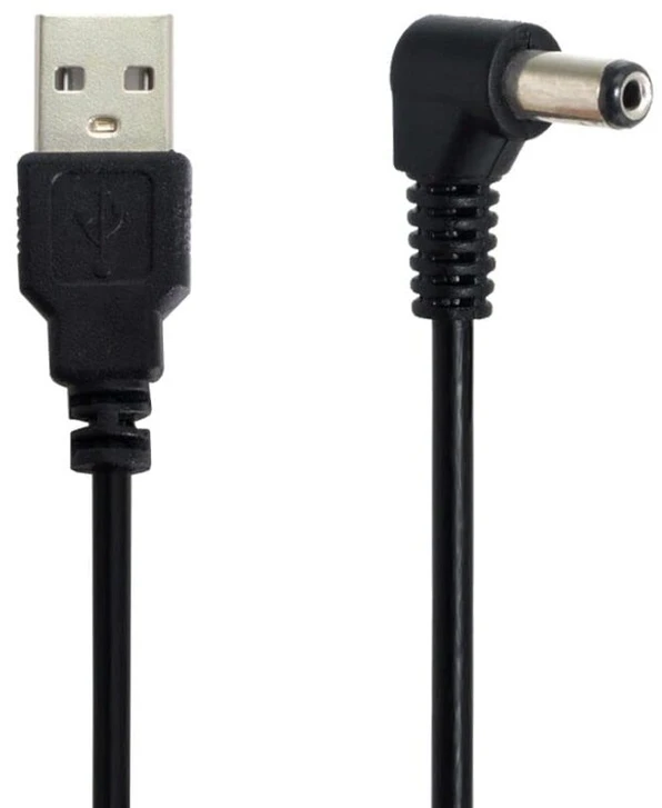 Usb į Dc 5.5x2.1mm 90° kampu įkrovimo laidas, 100cm