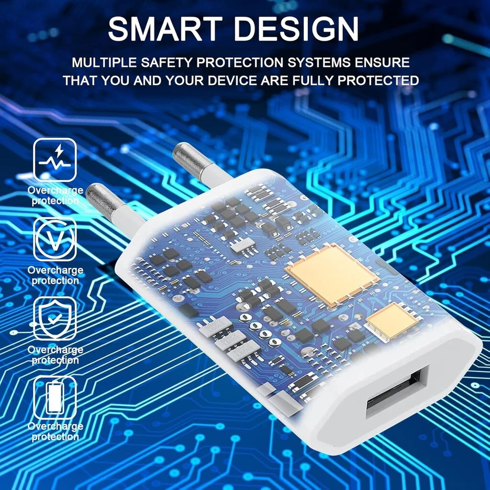 Usb įkroviklis, 2 vnt. įkroviklio maitinimo šaltinis 5v 1a, maitinimo šaltinis suderinamas su phone xs max xr x 8 7 6 6s 5s plus, pad mini, pod