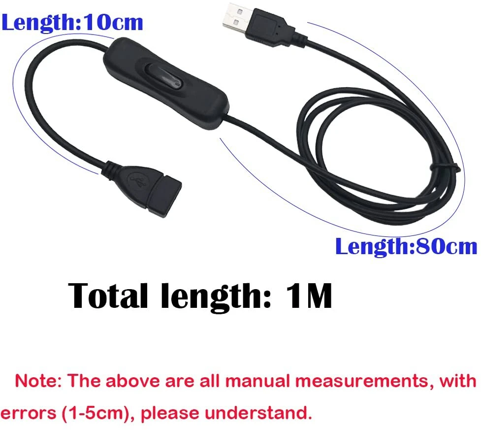 Usb prailginimo laidas su jungikliu, 3 vnt., 1m