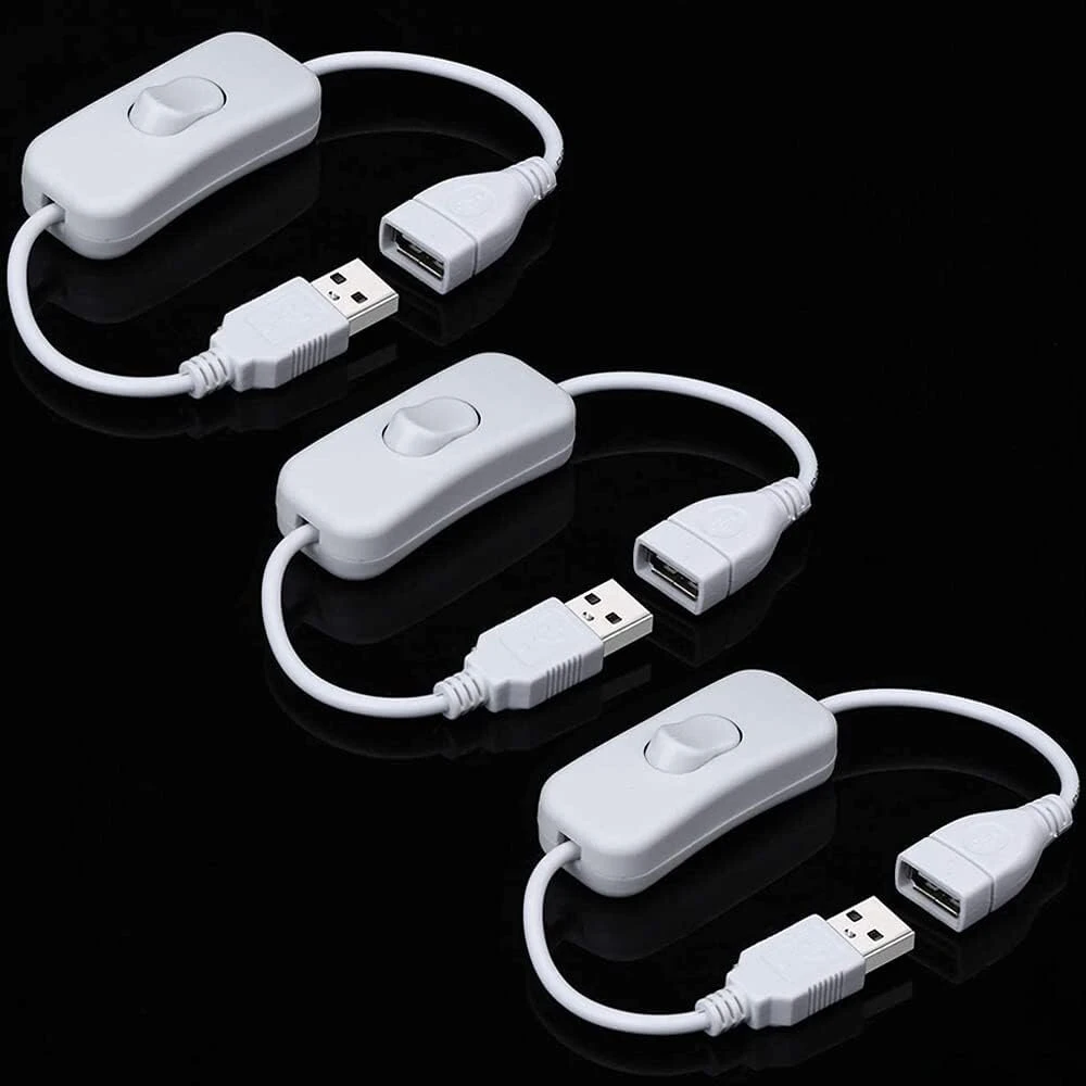Usb prailginimo laidas su jungikliu (baltas)