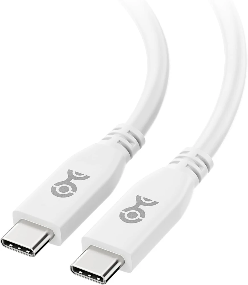 Usb4 kabelis 40gbps, 8k vaizdo, 240w įkrovimo, 0.8m, baltas
