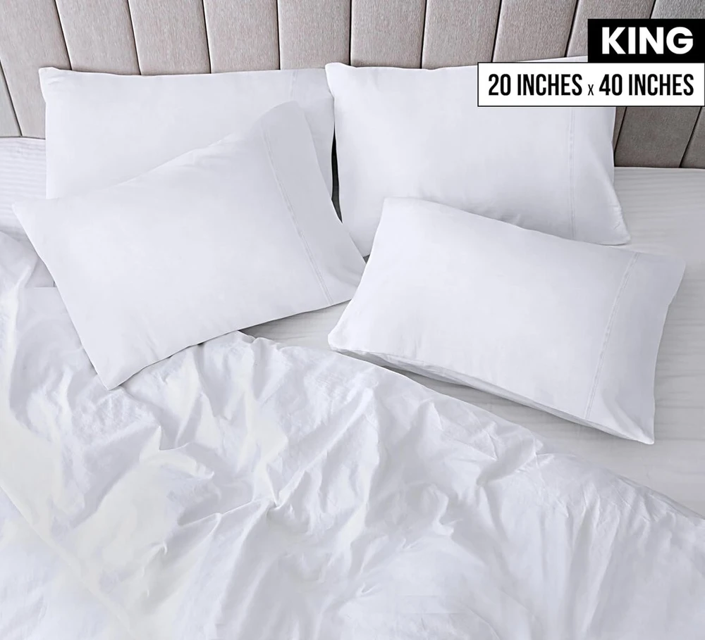 Utopia Bedding Karališkos pagalvės užvalkalai - 12 vnt. pakuotė - uždaras užsegimas - minkštas šlifuotas mikropluošto audinys - atsparūs susitraukimui ir blukimui karališko dydžio pagalvių užvalkalai 50 x 100 cm (balti)