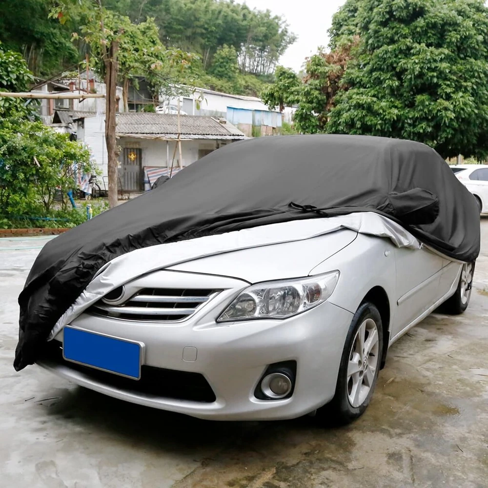 Uxcell 3xl automobilio uždangalas, neperšlampamas, skirtas visoms oro sąlygoms, pilnas garažas, apsauga nuo lietaus ir saulės, universalus, skirtas sedanui, 490 x 180 x 160 cm