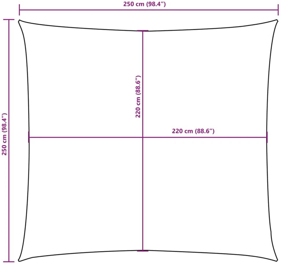Uždanga nuo saulės, antracito, 2,5x2,5m, oksfordo audinys