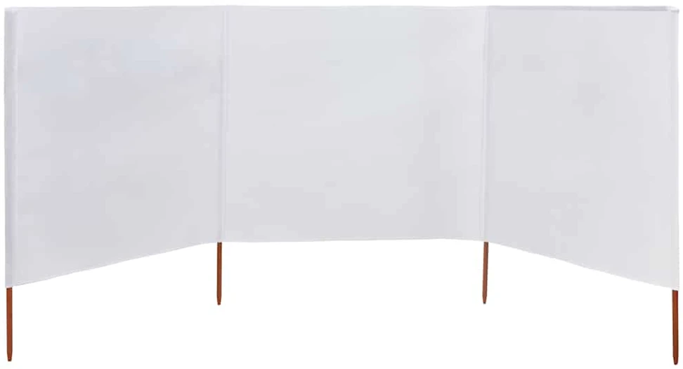Uždanga nuo vėjo, 3 plokštės, smėlio balta, 400x80cm, audinys