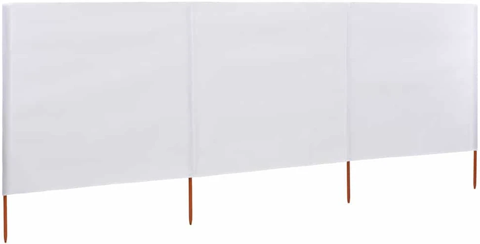Uždanga nuo vėjo, 3 plokštės, smėlio balta, 400x80cm, audinys