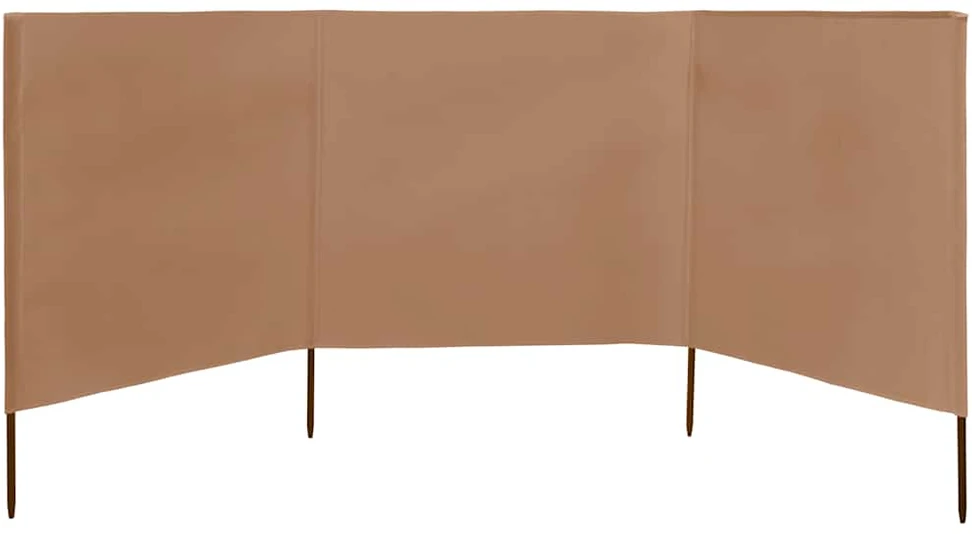 Uždanga nuo vėjo, 3 plokštės, taupe spalvos, 400x80cm, audinys
