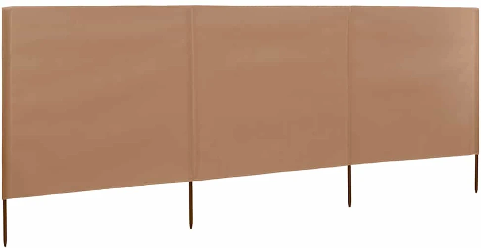 Uždanga nuo vėjo, 3 plokštės, taupe spalvos, 400x80cm, audinys