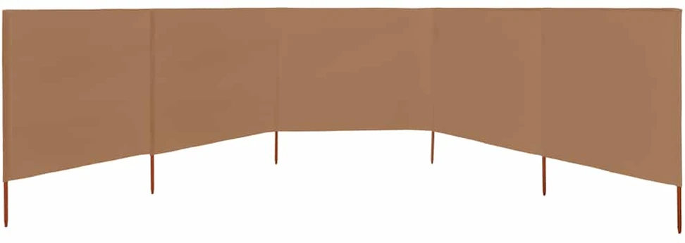 Uždanga nuo vėjo, 5 plokštės, taupe spalvos, 600x120cm, audinys