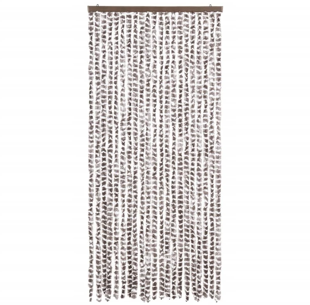 Užuolaida nuo vabzdžių, taupe ir balta, 90x220cm, šenilis