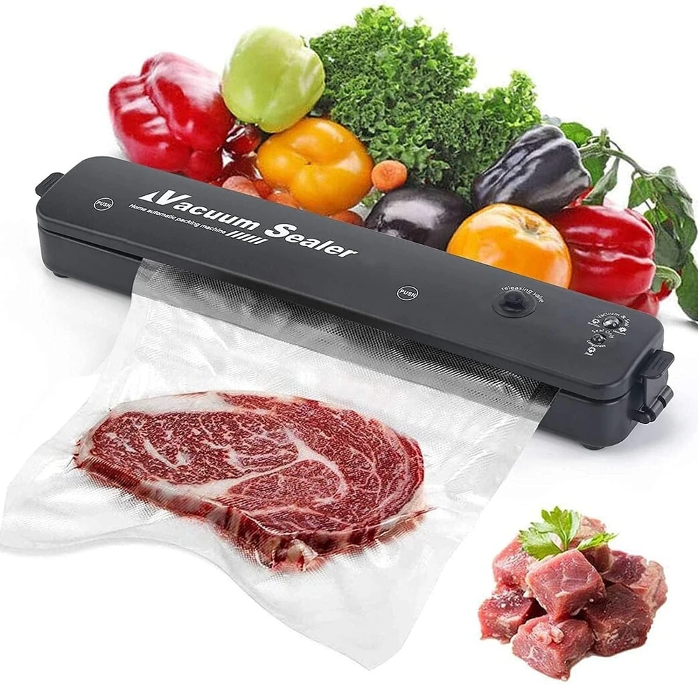 Vacuum Sealer automatinis maisto vakuumatorius, maisto vakuumavimas, Led indikatoriai, šlapio ir sauso maisto režimas