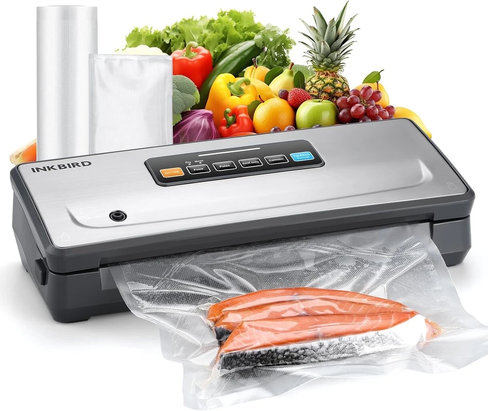 Vacuum sealer ink-vs06 (belaidis modelis), vacuum sealer sauso ir drėgno režimai, 8 kartus ilgesnis maisto išsaugojimas, 30 cm ilgio ir stabili suvirinimo siūlė
