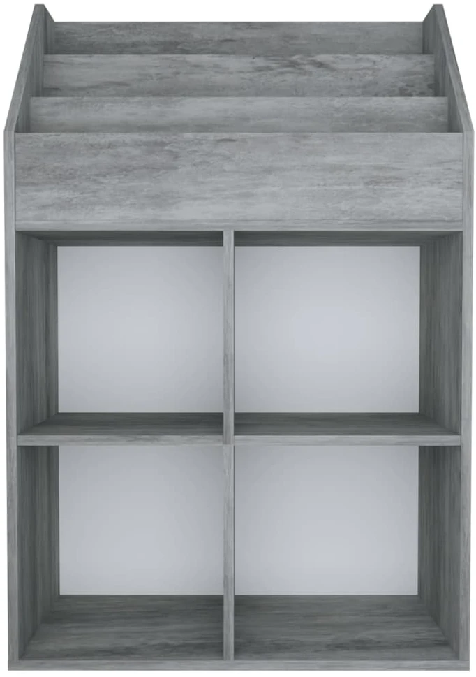 Vaikiška lentyna žurnalams, betono pilka, 71x30x114cm, mediena