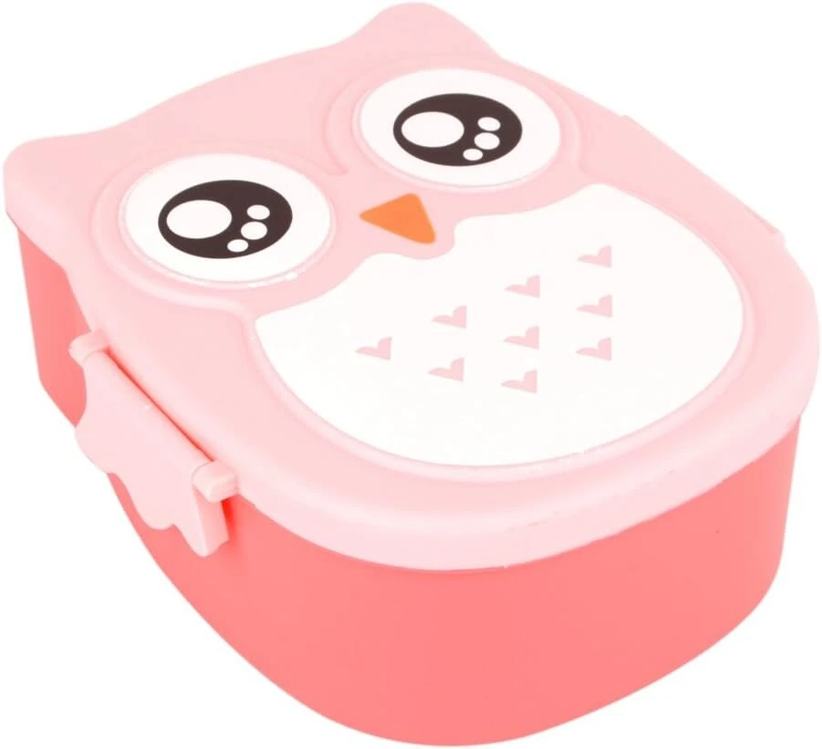 Vaikiška pelėdos formos priešpiečių dėžutė, saugi maistui, tinkama naudoti mikrobangų krosnelėje, boite a gouter hibou konteineris, plastikinis nešiojamas animacinis pelėdos formos priešpiečių dėžutė