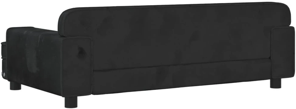 Fotelis Vaikiška sofa, juodos spalvos, 90x53x30cm, aksomas