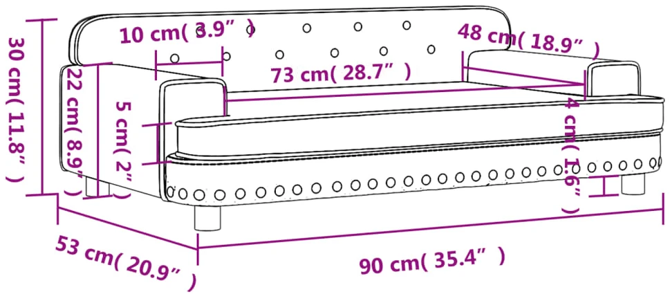 Fotelis Vaikiška sofa, juodos spalvos, 90x53x30cm, aksomas