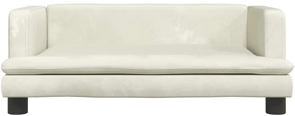 Fotelis Vaikiška sofa, kreminės spalvos, 80x45x30cm, aksomas