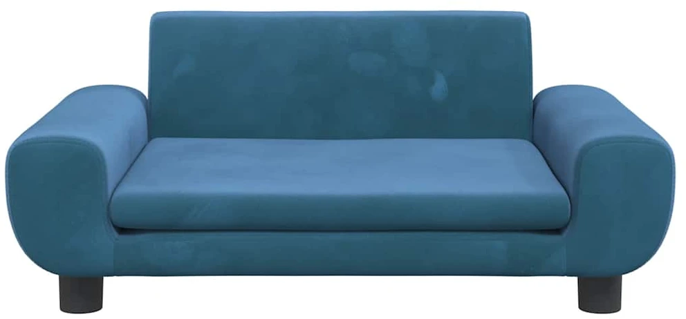 Fotelis Vaikiška sofa, mėlynos spalvos, 70x45x33cm, aksomas