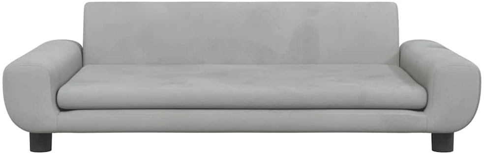 Fotelis Vaikiška sofa, šviesiai pilkos spalvos, 100x54x33cm, aksomas