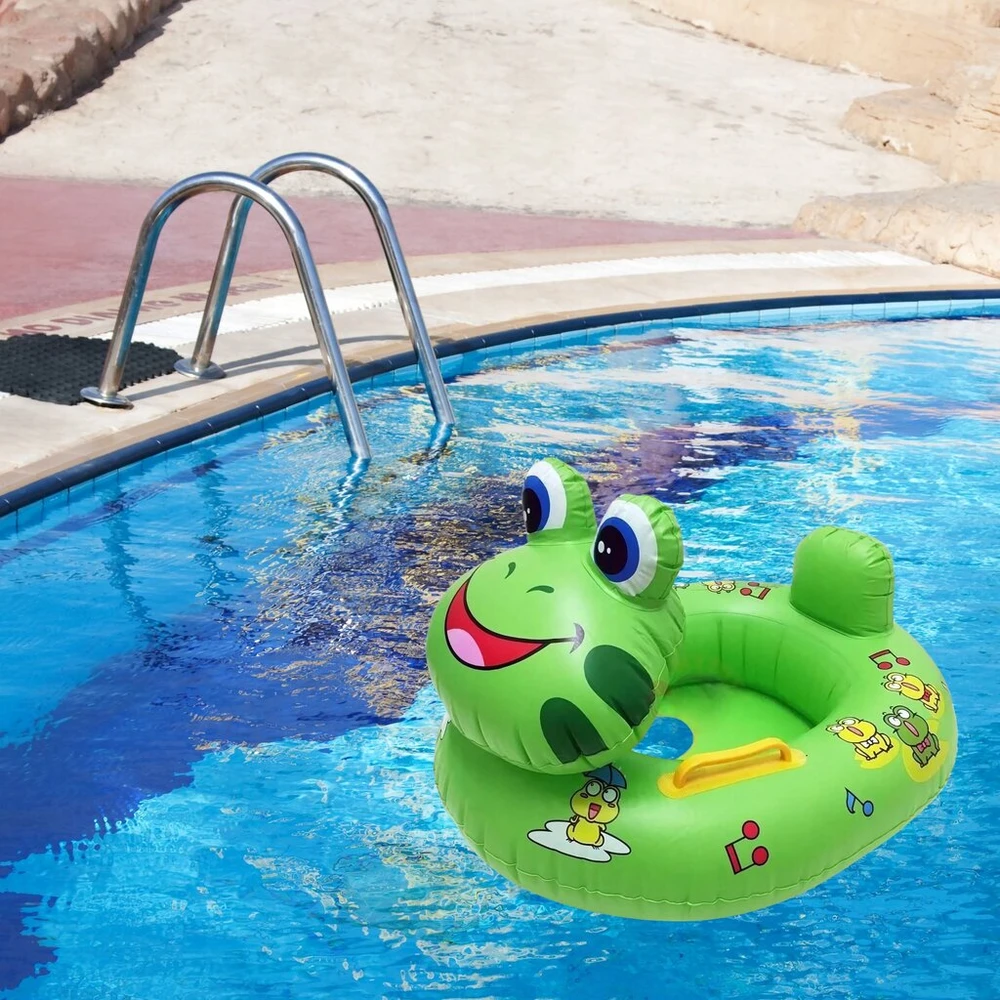 Vaikiškas pripučiamas plaukimo ratas-pontonas su pripučiama sėdyne 70 cm frog