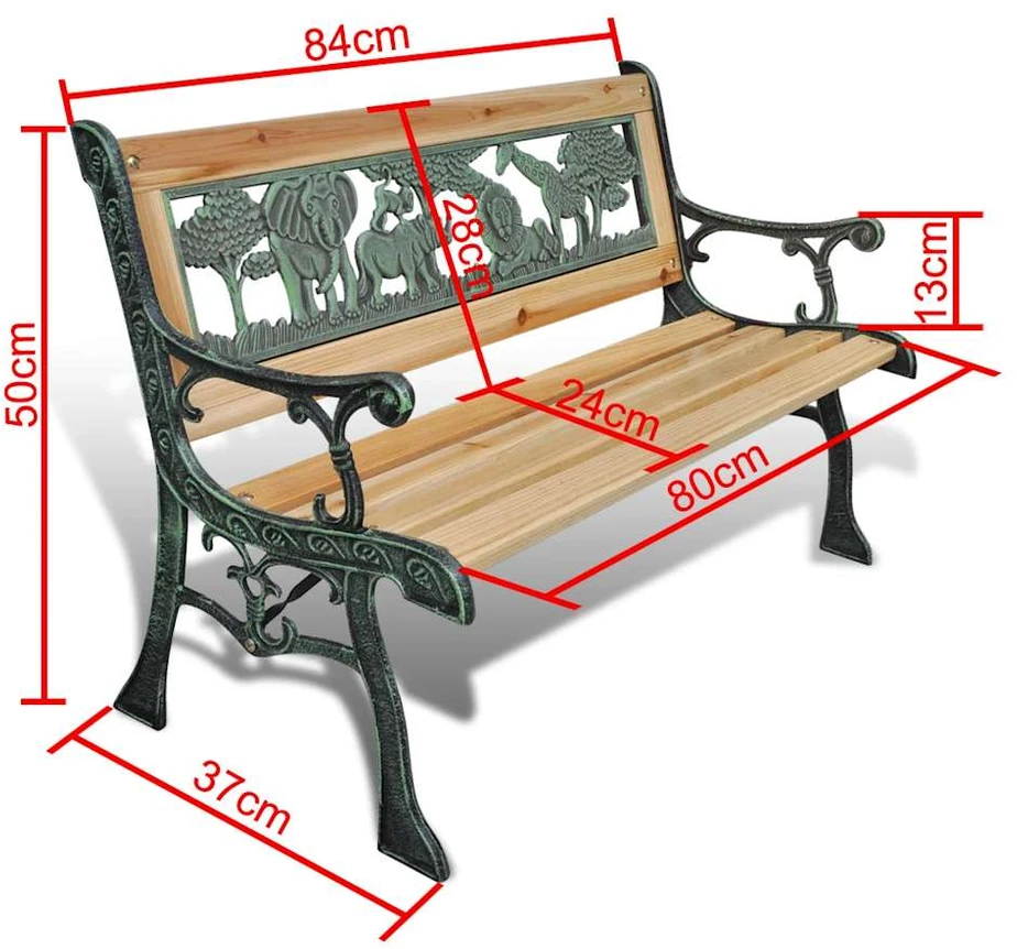 Vaikiškas sodo suoliukas, 84cm, mediena