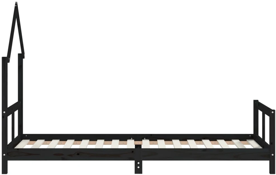 Vaikiškos lovos rėmas, juodas, 80x200cm, pušies masyvas