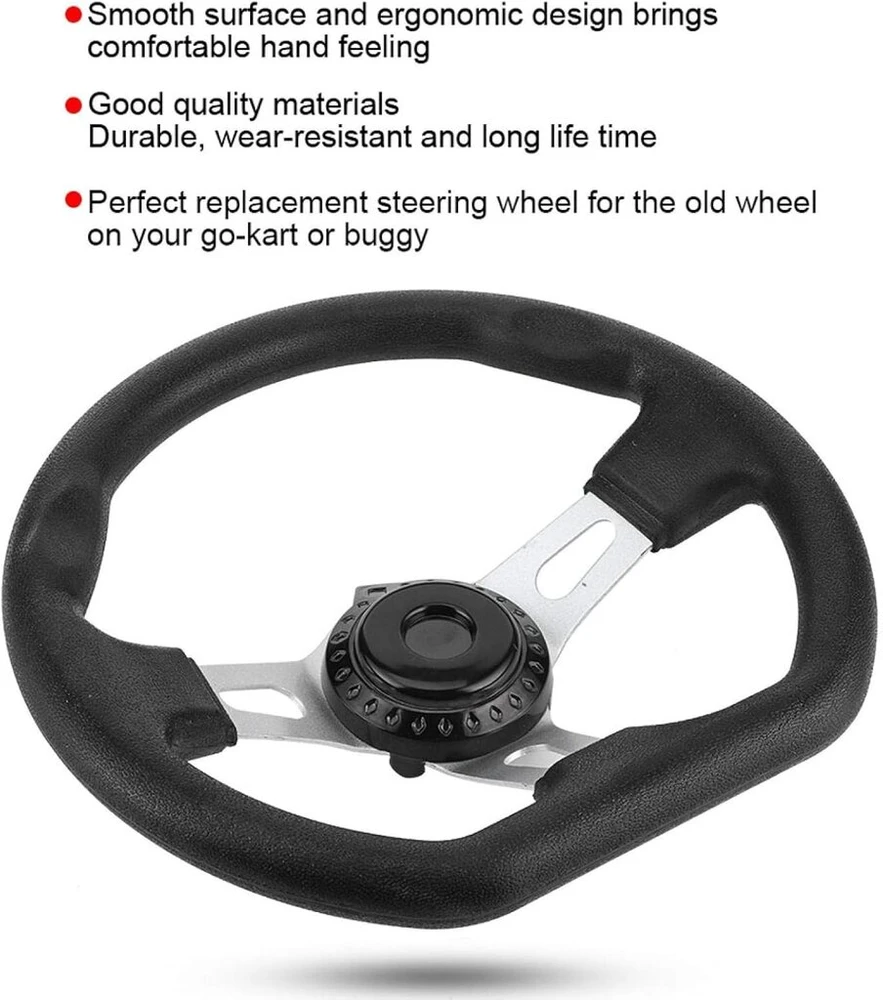Vairas 270 mm universalus automobilio vairo komplektas, tinkantis kartingams, bagiams, lenktyniniams vežimėliams