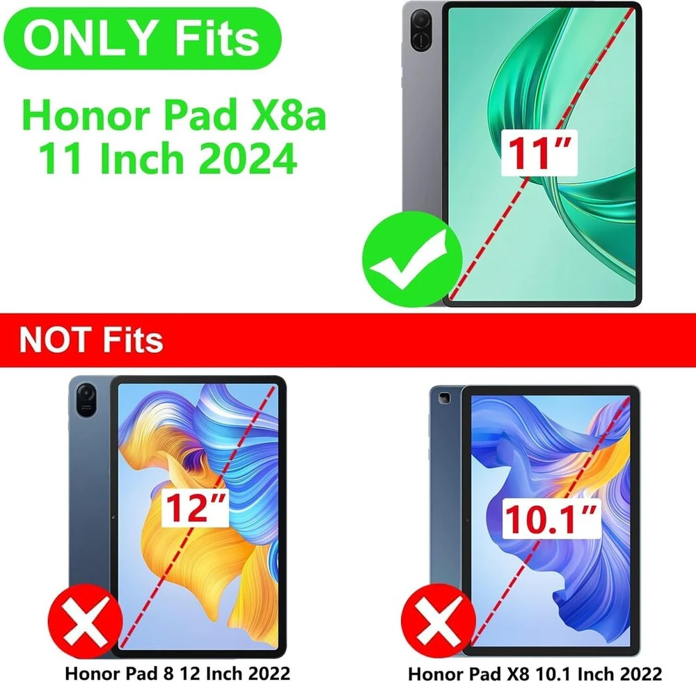 Vaitasy dėklas, skirtas Honor Pad X8a 11 colių 2024 verslui, Pu odinis apsauginis planšetinio kompiuterio dėklas, skirtas Honor Pad X8a su kortelių lizdu, rožinio aukso spalvos