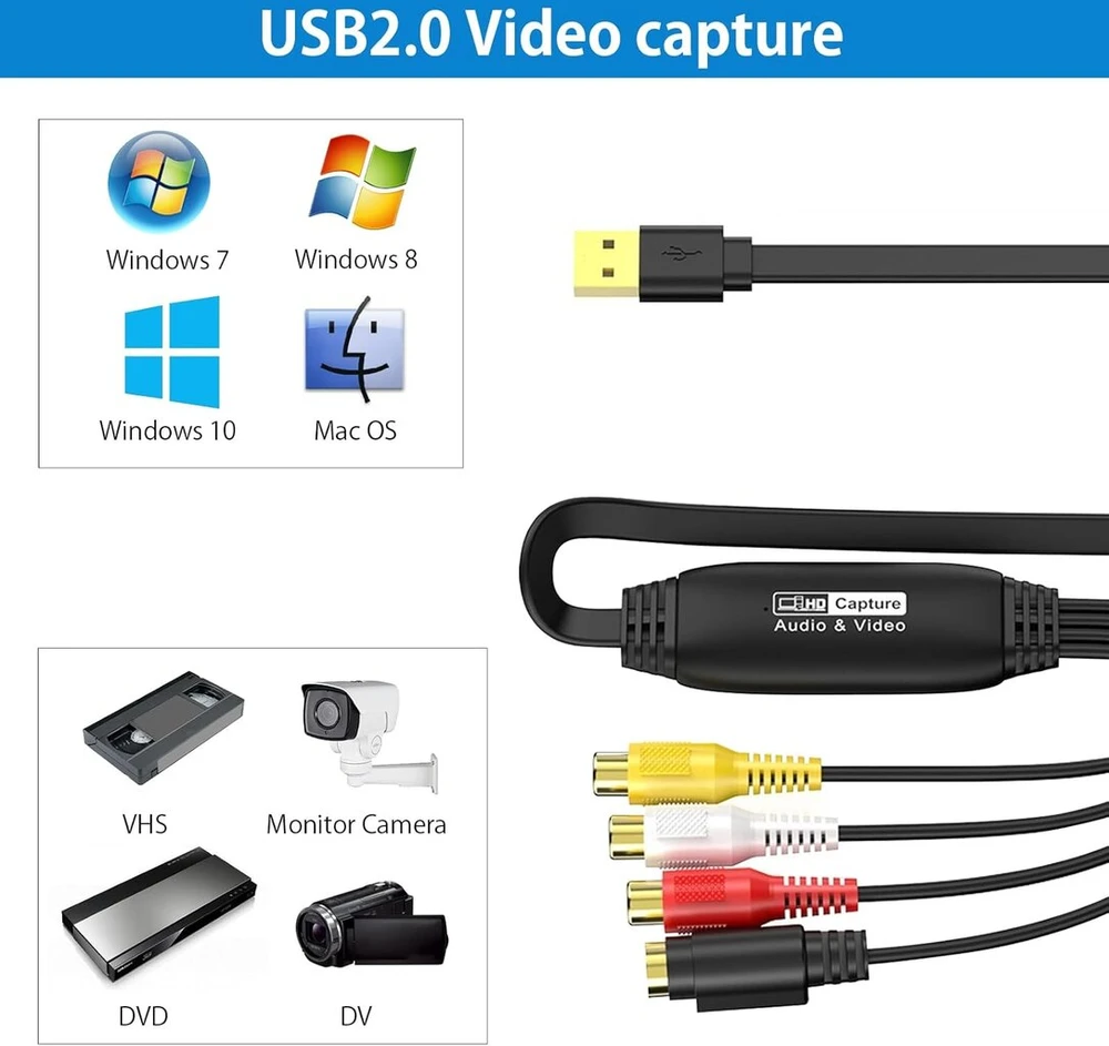 Vaizdo įrašų konverteris iš Vhs į Usb 2.0