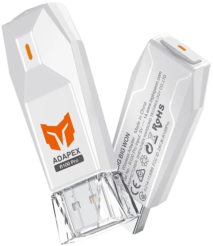 Valdiklio adapteris, Bigbig Won R100 Pro belaidis adapteris, skirtas XBOX One X s/XBOX Series X s/XBOX Elite Series 2/ps5/ps4/switch valdikliams, skirtas žaisti Ps4/switch/windows 11&10 Pc (1 vnt.)