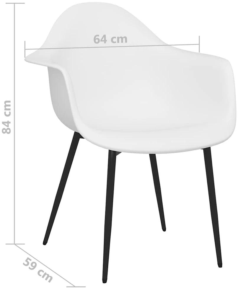 Valgomojo kėdės, 4vnt., baltos spalvos, PP
