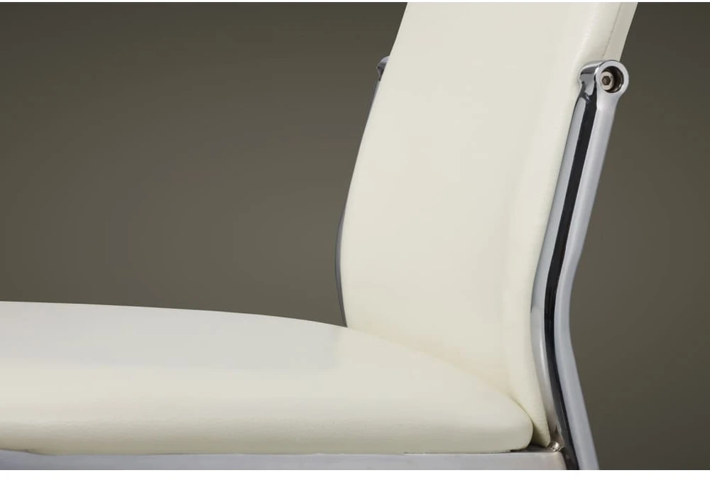 Valgomojo kėdės, 4vnt., baltos spalvos, dirbtinė oda