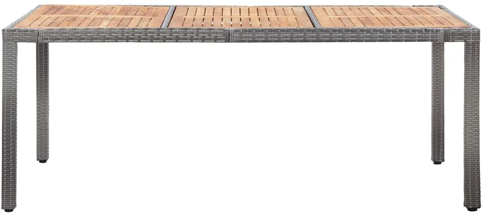 Lauko baldų komplektas Valgomojo komplektas su pagalvėmis, 9 dalių, pilkas, ratanas