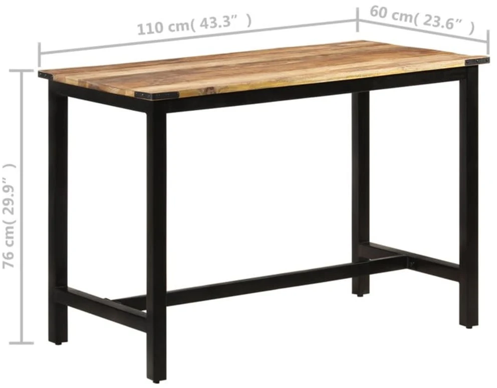 Valgomojo stalas, 110x60x76 cm, mango medienos masyvas