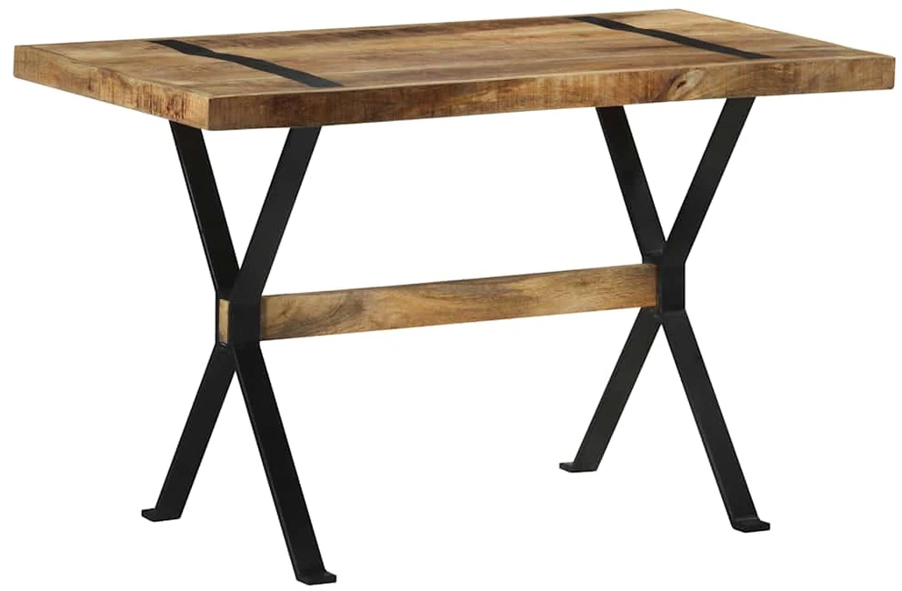 Valgomojo stalas, 120x60x76cm, neapdorota mango mediena