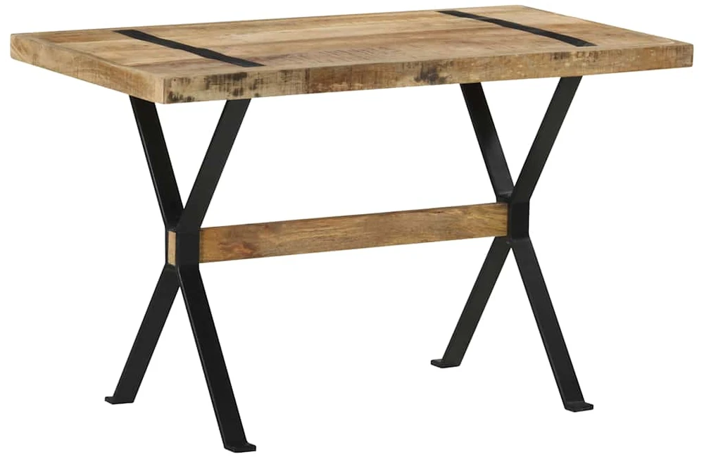Valgomojo stalas, 120x60x76cm, neapdorota mango mediena
