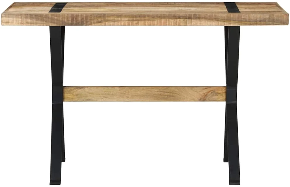 Valgomojo stalas, 120x60x76cm, neapdorota mango mediena
