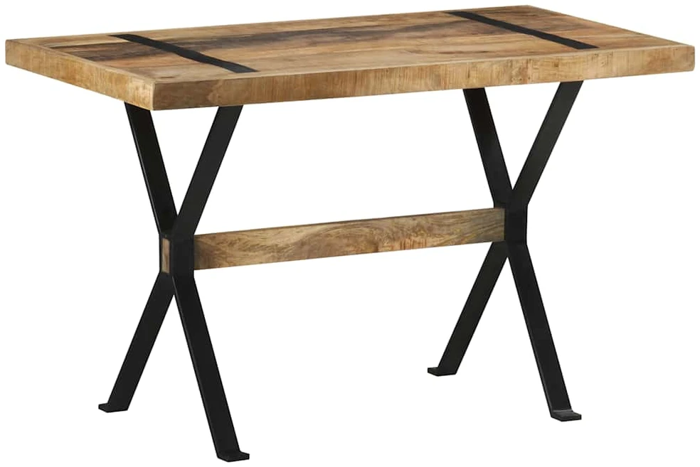 Valgomojo stalas, 120x60x76cm, neapdorota mango mediena