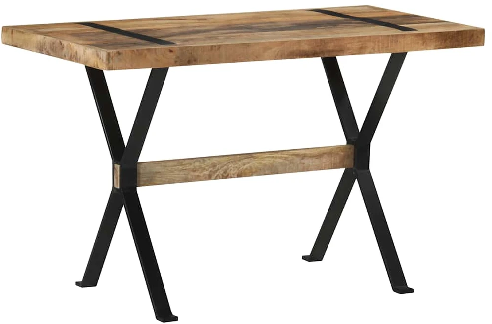 Valgomojo stalas, 120x60x76cm, neapdorota mango mediena
