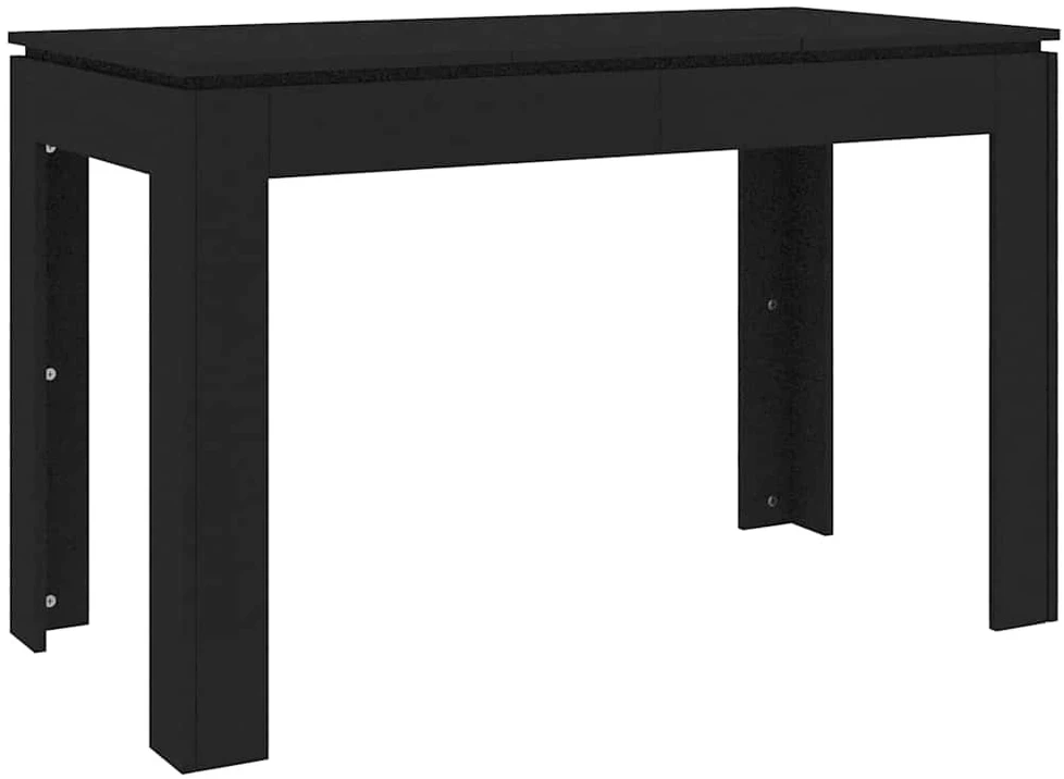 Valgomojo stalas, juodos spalvos, 120x60x76cm, apdirbta mediena