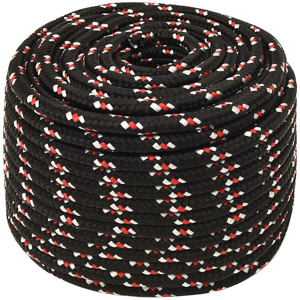 Valties virvė, juodos spalvos, 14mm, 25m, polipropilenas