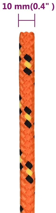 Valties virvė, oranžinės spalvos, 10mm, 500m, polipropilenas