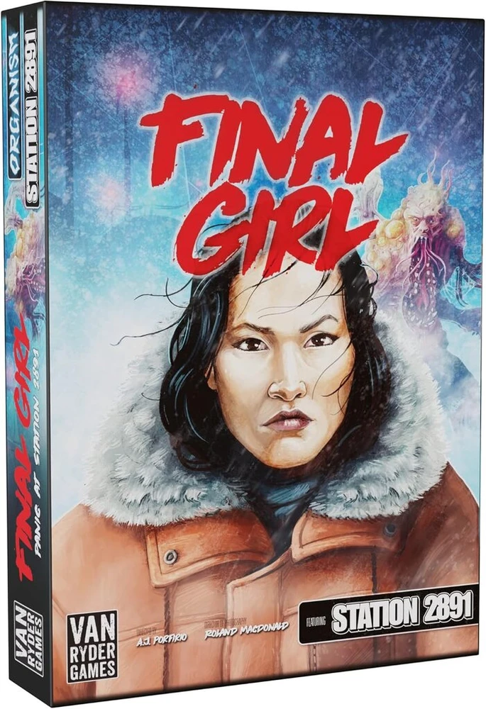 Van Ryder Games Final Girl Season 2 Panic at Station 2891 teminis žaidimas anglų kalba, skirtas 14+ metų, kauliukų ridenimas, kortų valdymas, solo žaidimas, siaubo