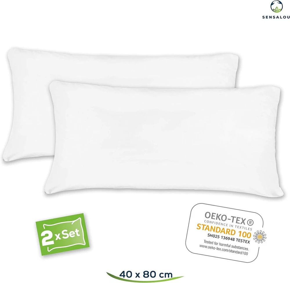 Vandeniui atsparūs pagalvių užvalkalai 2 vnt. 40x80 cm su užtrauktuku