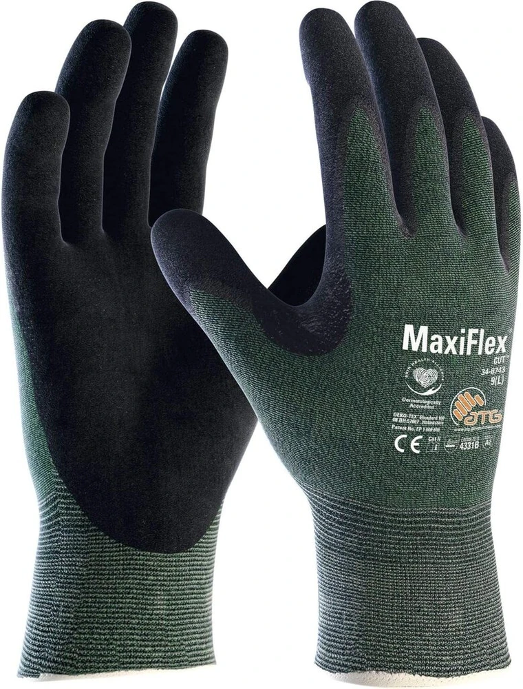 Vasalat Atg Maxiflex Cut pirštinės, 10 dydis, atsparios įpjovimams darbo pirštinės Xl - 5 poros