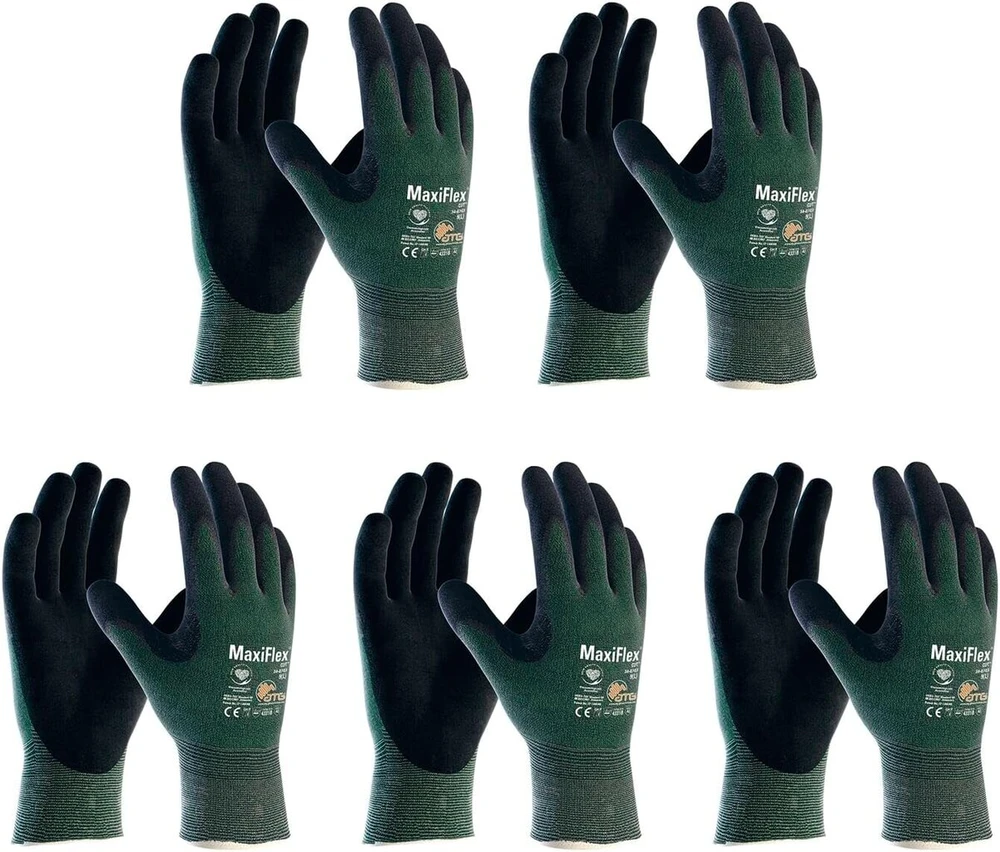 Vasalat Atg Maxiflex Cut pirštinės, 10 dydis, atsparios įpjovimams darbo pirštinės Xl - 5 poros