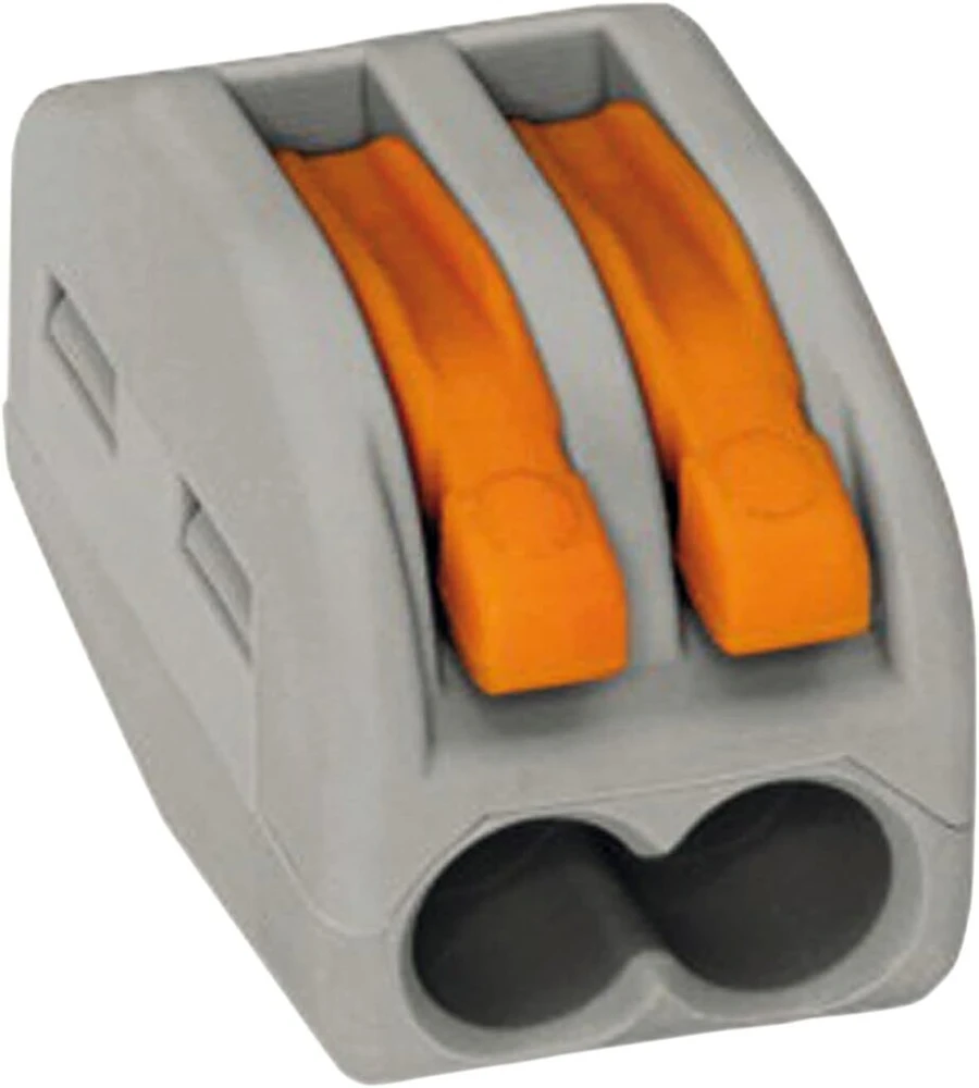 Vasalat Wago 222 gnybtų 2/3 gyslų 4 mm² rinkinys, jungiamieji gnybtai, pilka/oranžinė