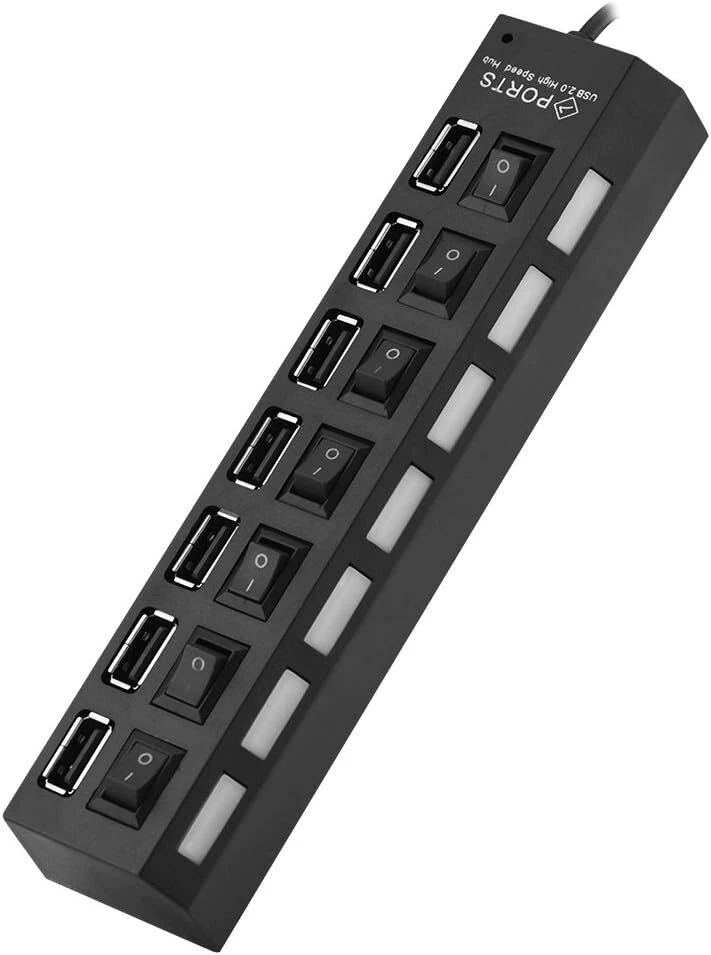 Vbestlife 7 prievadų Usb 2.0 šakotuvas, 480 Mbps