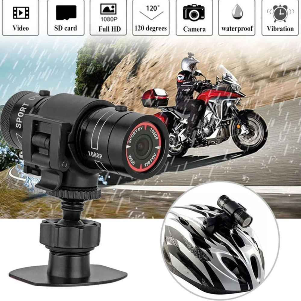 Vbestlife motociklo šalmo kamera, 1080p hd vandeniui atspari smūgiams dviračio vaizdo kamera, įrašymas ciklu, įkraunama mini sporto vaizdo kamera motociklams
